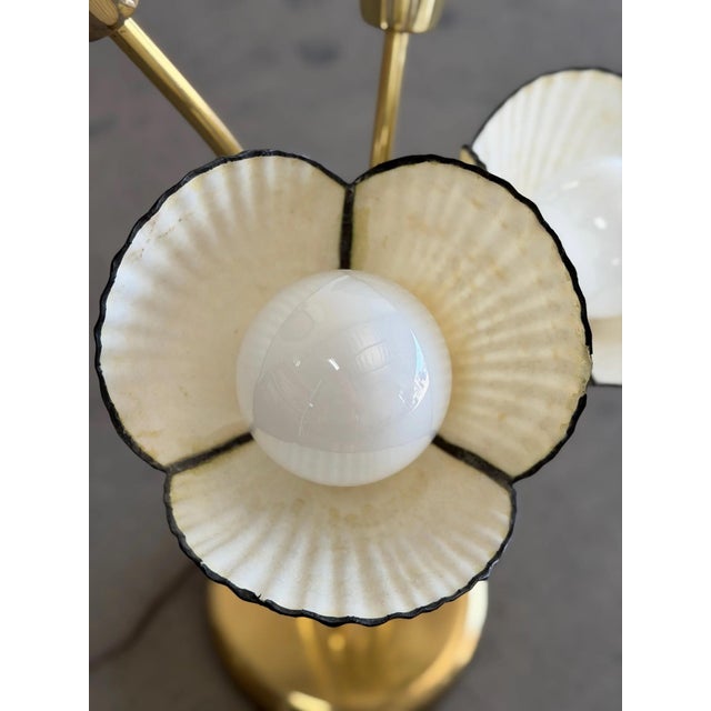 Shell 1990s Post Modern Shell & Brass Lamp For Sale - Image 7 of 12