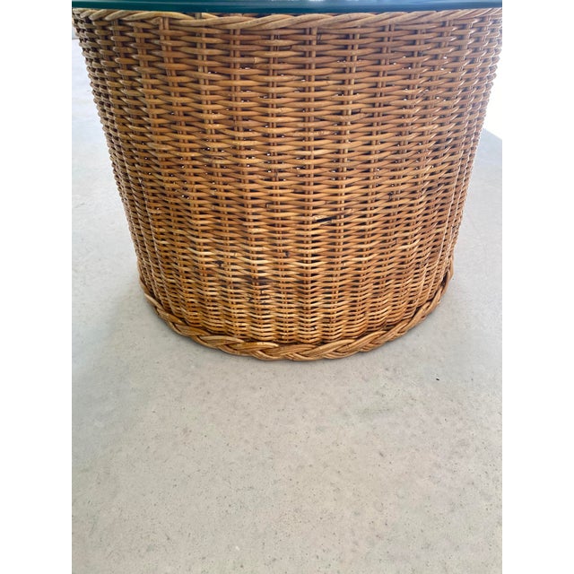 Bielecky Brothers-Style Braided Rattan Round Drum Table, 1980s (Hong Kong) For Sale - Image 17 of 18