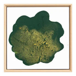Golden Emerald - Framed Minimalist Green Abstract Original Artwork by Clara Berta