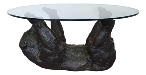 Coffee Table with Bronze Bear Frame