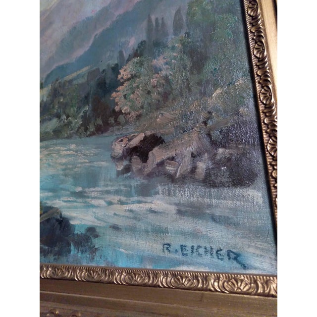 Impressionist R. Eicher New Jersey Impressionist Landscape Oil Painting For Sale - Image 3 of 4