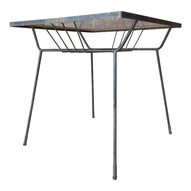Mid 20th Century Milo Baughman for Pacific Iron Works Glass and Iron Table Square For Sale