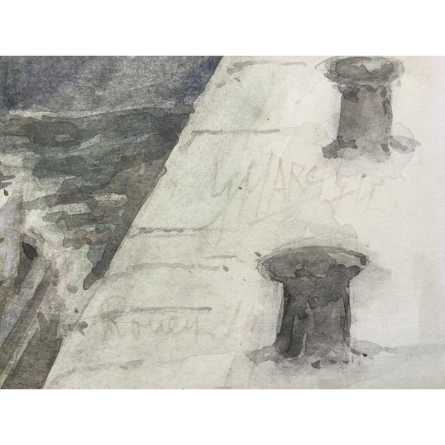 Guy Marc (1918 -1995) Rouen Harbour Watercolour on cardboard Signed, titled, located and dated 1974 bottom right...