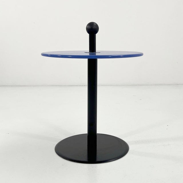 Postmodern Blue Side Table from Ikea, 1980s, in Good conditions. Designed 1980 to 1989 This piece is attributed to the...