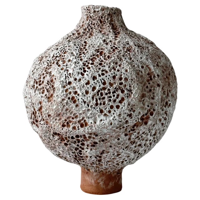 No 11 Terracotta Moon Jar by Elena Vasilantonaki For Sale