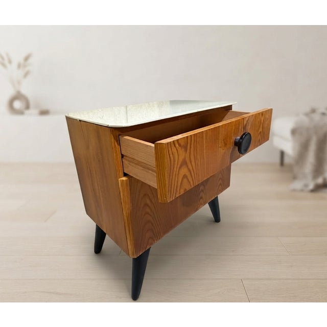 Mid-Century Modern Bedside Table by Jindřich Halabala for ÚpP Závody, Czechoslovakia, 1950s For Sale - Image 17 of 18