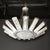 Art Deco Geometric Frosted Glass & Nickeled Starburst Chandelier Signed Degué For Sale - Image 14 of 18