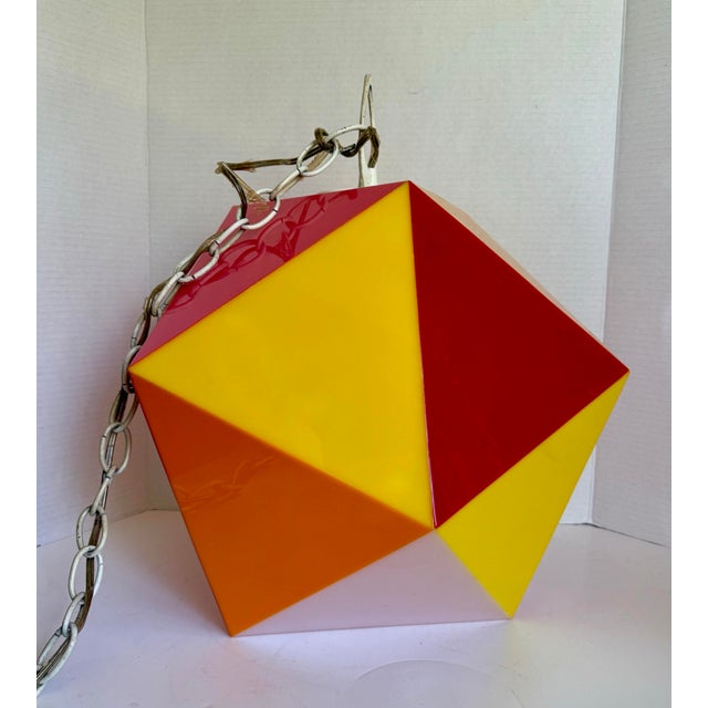 1960s 1963 Fredrick Ramond Geometric Space Age Acrylic Pendant Light For Sale - Image 5 of 10