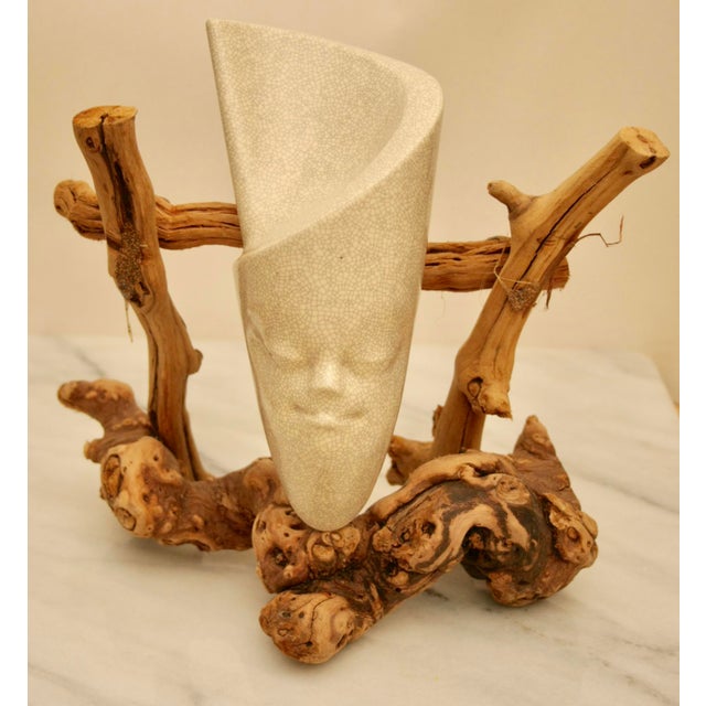 Burl Wood Frame Exotic Face Pottery Chairish