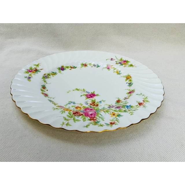 English Minton Bone China 10" Dinner Plates - Lorraine Pattern, C. 1925 For Sale - Image 3 of 11