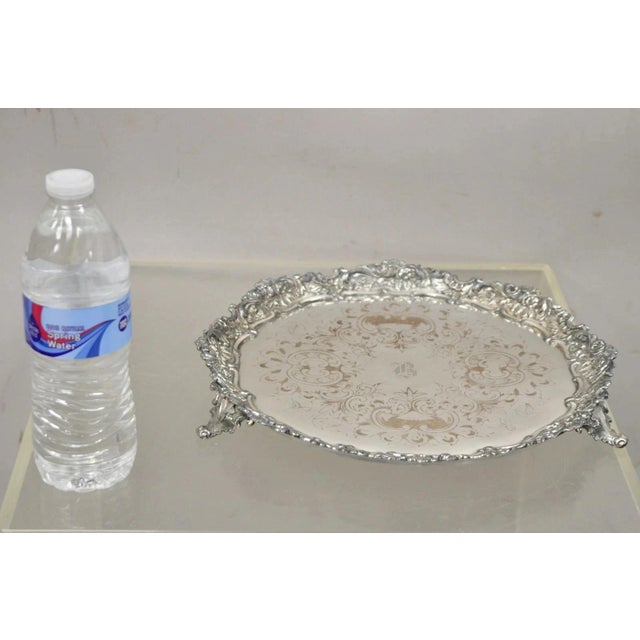 Antique Victorian Silver Plated 12" Round Award Platter Tray to Francis Biddle. Item engraved to rear: "To Francis Biddle,...