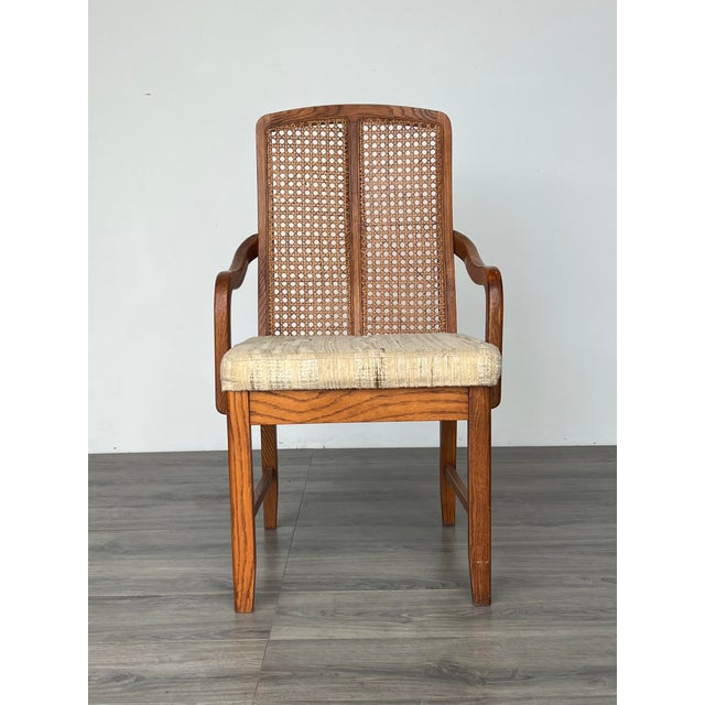 Mid 20th Century Cane and Oak Dining Chairs -Set Of 6 For Sale - Image 9 of 17