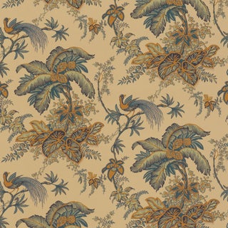 Schumacher Coconut Grove Wallpaper in Pecan - Sample For Sale