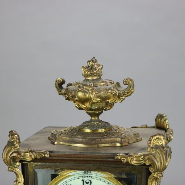 Late 19th Century Antique Ansonia Brass, Bronze & Crystal Clock, Circa 1890 For Sale - Image 5 of 15