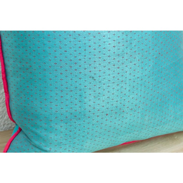 Neelam Blue Dotted Ahir Handloom Pillow For Sale - Image 4 of 6