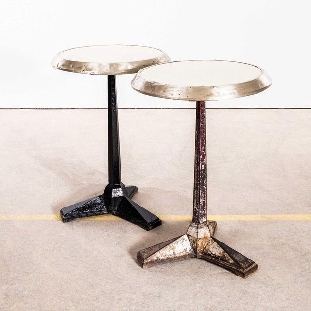 Fischel Cast Bistro Cafe Tables, 1930s, Set of 2 For Sale - Image 9 of 12