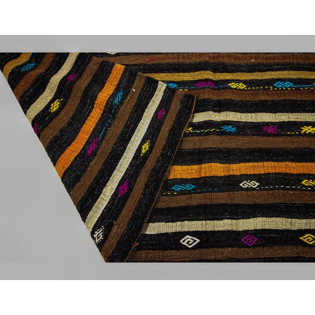 Mid 20th Century Striped Vintage Kilim Rug-7'2x10'2" For Sale - Image 5 of 7