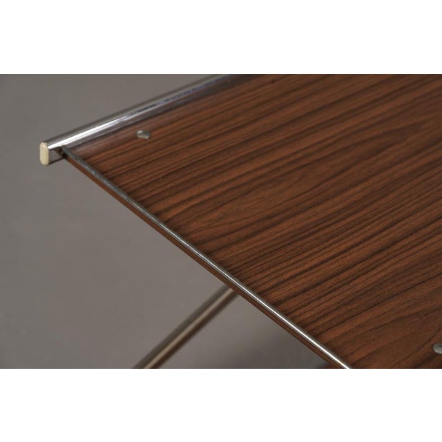 Wood Vintage Aluminium and Plywood Bar Cart, Germany, 1980s For Sale - Image 7 of 9