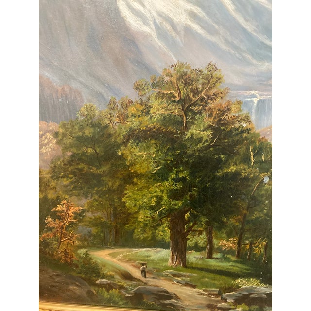 Large 19th Century Mountain Landscape Painting Signed Bracht For Sale - Image 10 of 15