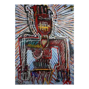 "Westside Watchdawg: The Golden Hearted" Pop Art Neo-Expressionist Mixed-Media Painting by Sax Berlin