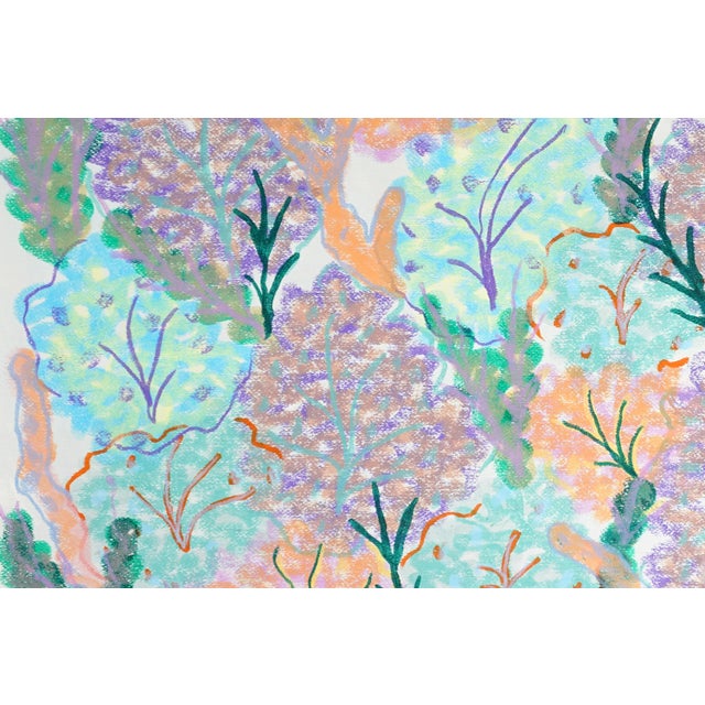 2025, Post Impressionist Painting, Organic Abstract Patterns of Sea Sponges and Algae, Gouache Crayon on Watercolor Paper by Romina Milano For Sale - Image 4 of 8