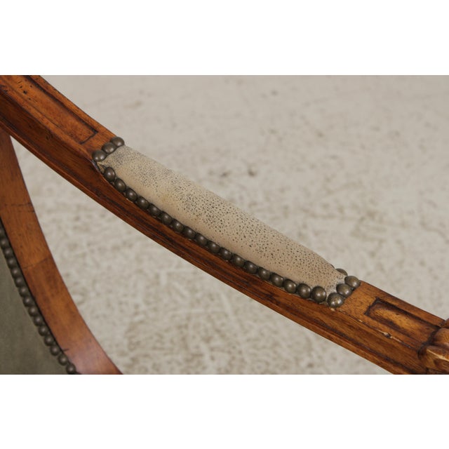 French Louis XVI Carved Leather Arm Chair For Sale In Philadelphia - Image 6 of 17