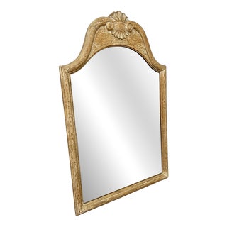 Vintage French Shabby Chic Mirror in Oak For Sale