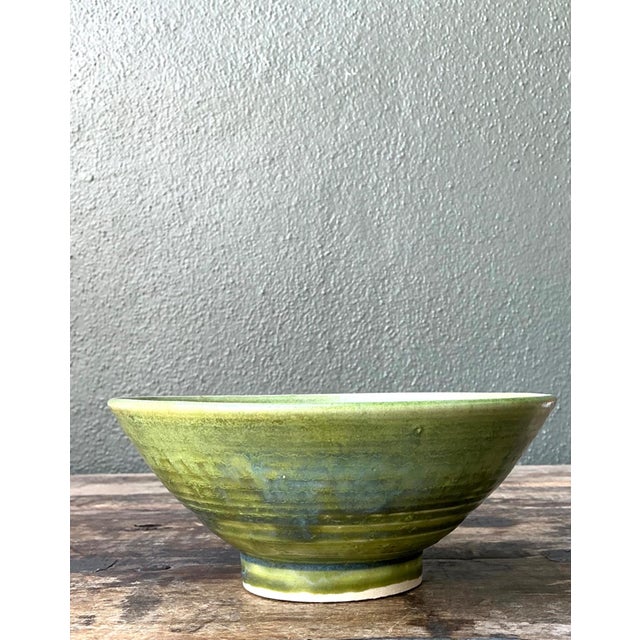 Vintage Studio Pottery Green Bowl For Sale - Image 15 of 15