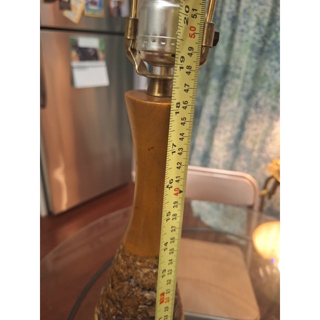 Lamp is in good condition and works. Stylle and lines from 1960's/1970's. Shade Size 12 diamer 14 H Lamp 5.5 base, 2.0 top...