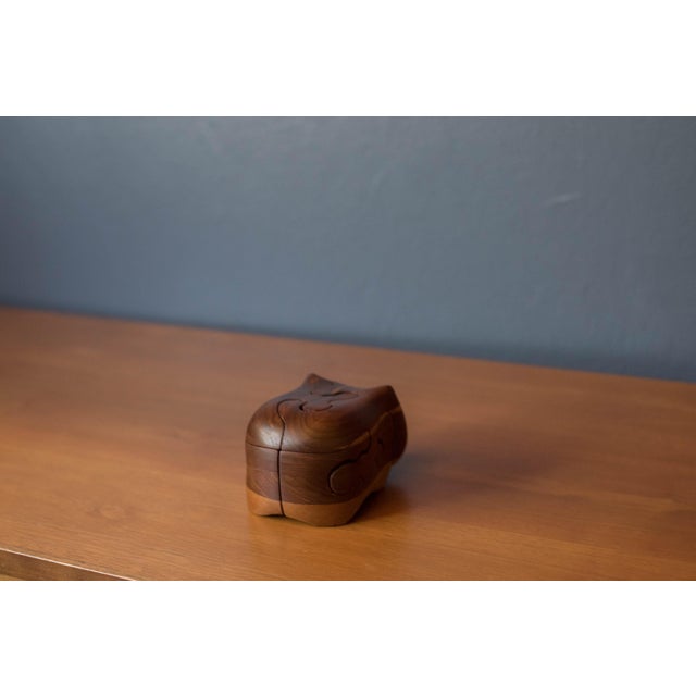 Vintage Abstract Handcrafted Solid Wood Hippo Puzzle Sculpture by Deborah Bump For Sale In Monterey, CA - Image 6 of 11