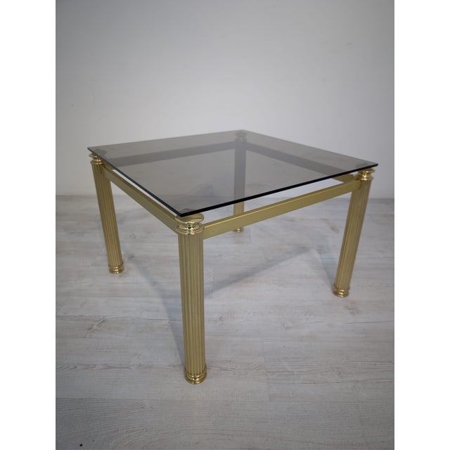 Hollywood Regency Coffee Table in Gold and Glass, 1972 For Sale - Image 4 of 12