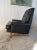 Classic 1950s Heritage Black Lounge Chair Faux Leather Mahogany For Sale In San Diego - Image 6 of 15