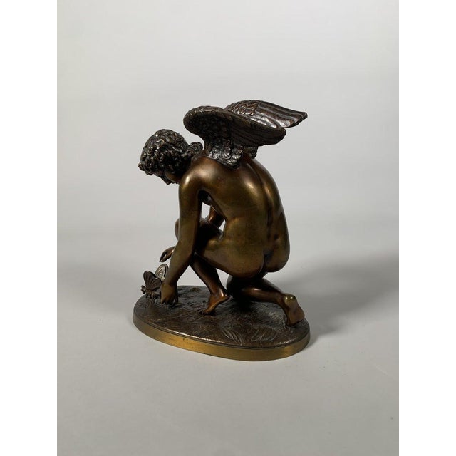 Metal Antoine-Denis Chaudet (1763-1810) Cupid Playing with a Butterfly Bronze Empire 19th Century For Sale - Image 7 of 9