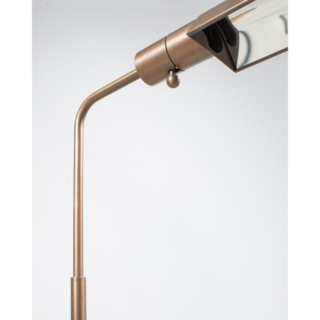 Metal Pair of Casella Bronze Adjustable Pharmacy Floor Lamps For Sale - Image 7 of 18
