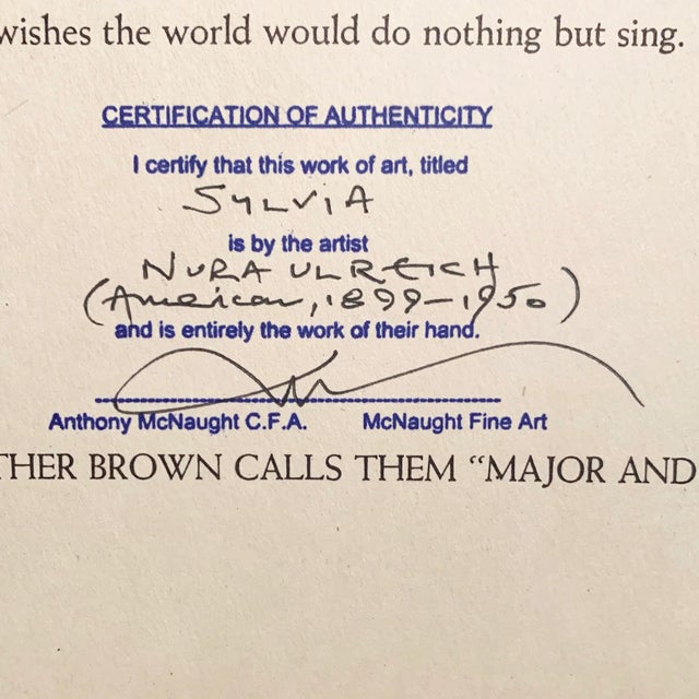 'Sylvia' by Nura Ulreich, 1943, Art Student's League, Salon D'Automne, Art Deco, Paris For Sale - Image 9 of 10