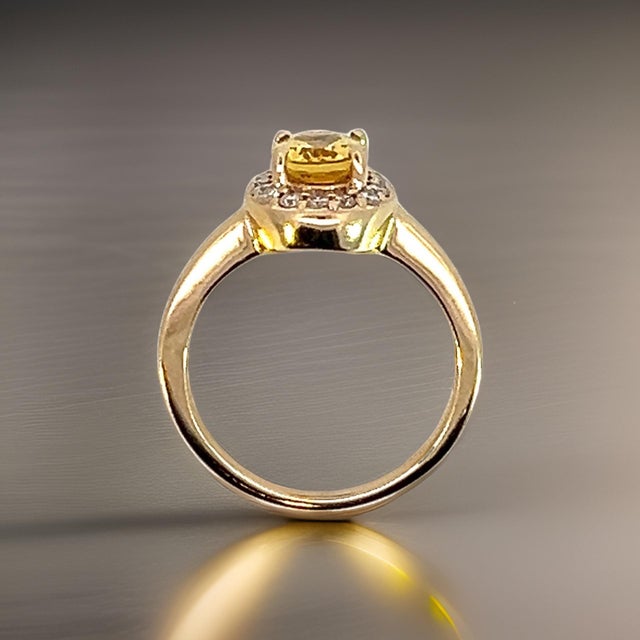 Natural Citrine Diamond Ring 6.5 14k Yellow Gold 1.74 TCW Certified For Sale - Image 12 of 14