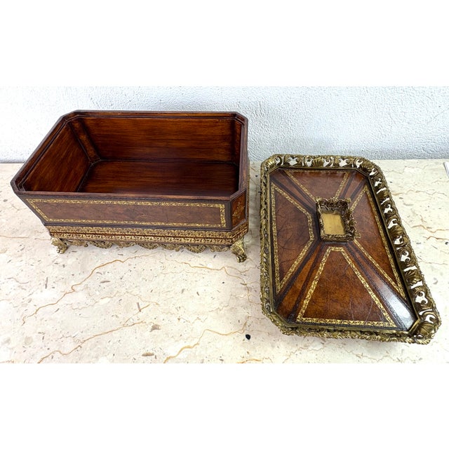 Handsome Tooled Leather Chest by Maitland Smith For Sale In Philadelphia - Image 6 of 12