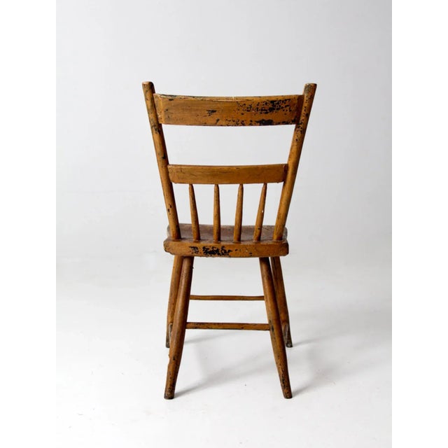 Late 19th Century Antique Plank Seat Farmhouse Chair For Sale - Image 5 of 7