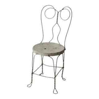 Antique Gray Ice Cream Parlor Chair For Sale