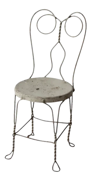 Antique Gray Ice Cream Parlor Chair