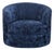 Kava Modern Blue Velvet Lounge Swivel Chair For Sale