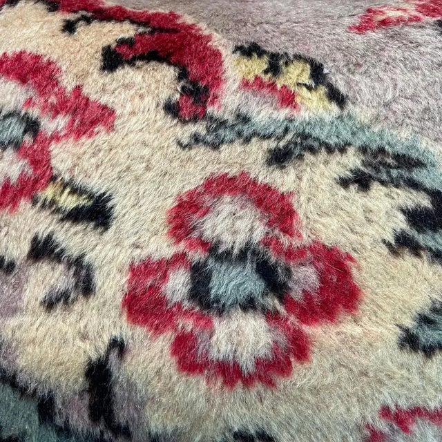 Large Vintage Turkish Handmade Rug Cushion Cover For Sale - Image 10 of 11