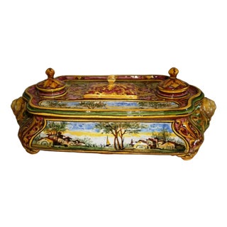 Ceramic Inkwell from Minghetti, Bologna, 1890s For Sale
