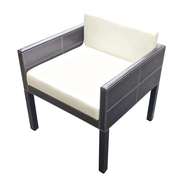 Contemporary Vintage Stiched Alligator Armchair For Sale - Image 3 of 7