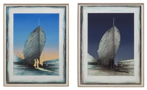 Susan Hall 'Landfall State I and II' Diptych Lithographs - A Pair