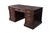 Vintage Hekman Mahogany kneehole executive desk featuring a three panel inlaid tooled leather top with gold accents. The...
