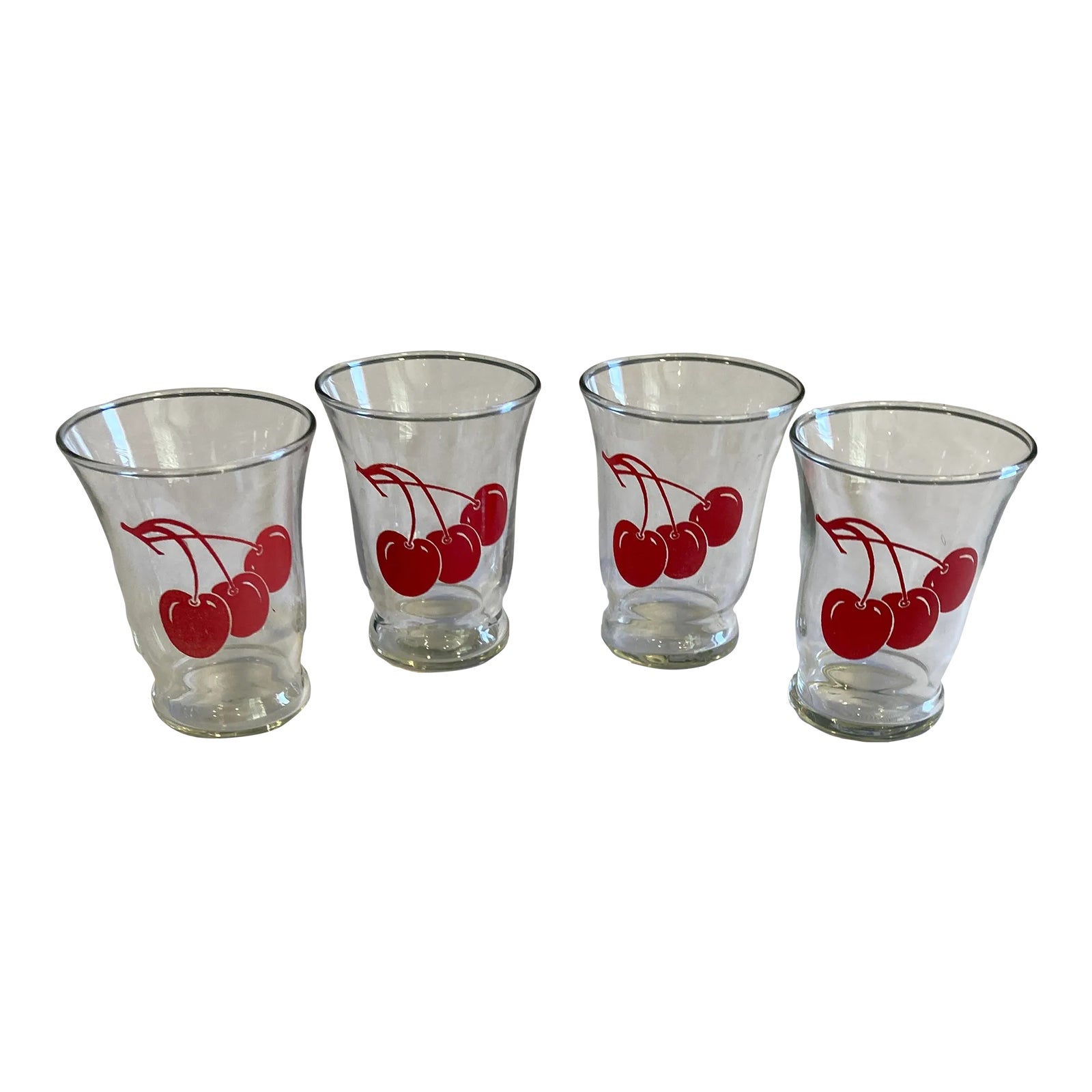 Vintage Cherry Juice Glasses Set of 4 Chairish