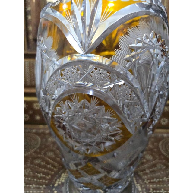 Glass Vintage Cut Crystal Vase with Silver Base, 1950 For Sale - Image 7 of 13