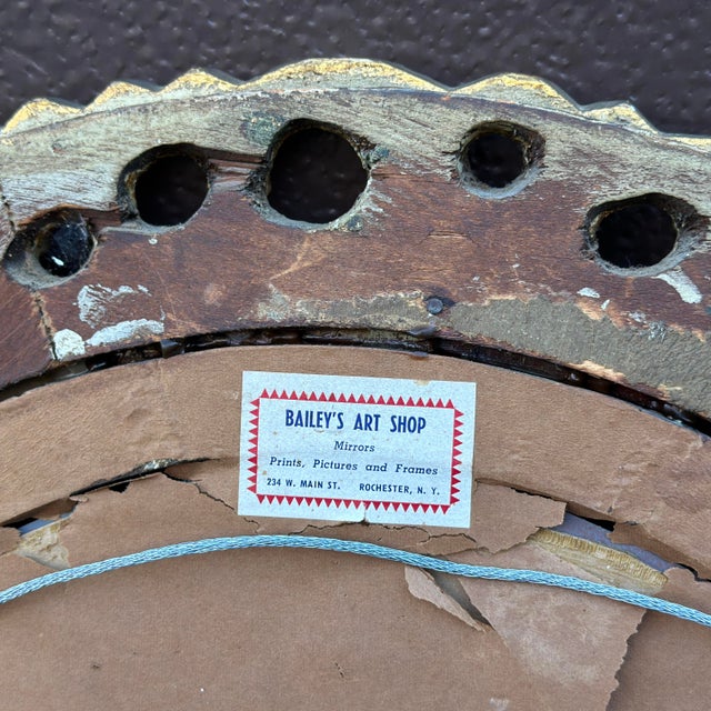 Antique Carved Giltwood Framed Oval Gilded Mirror For Sale - Image 12 of 12