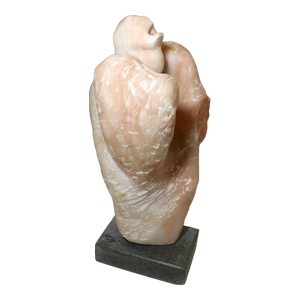 1940s Modern Hand Carved Soapstone Stone Screaming Man Sculpture Statue Figure